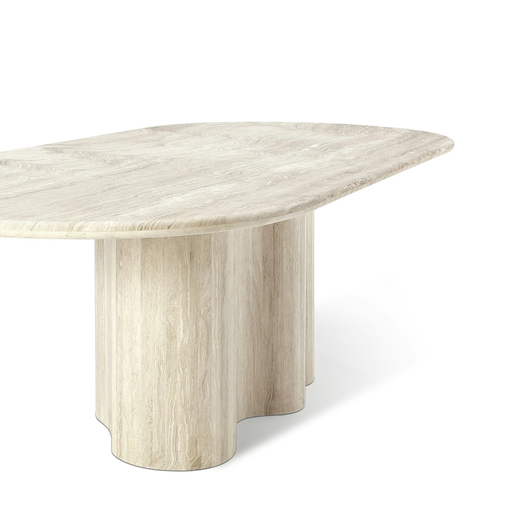 Undulate dining table 240cm Travertine