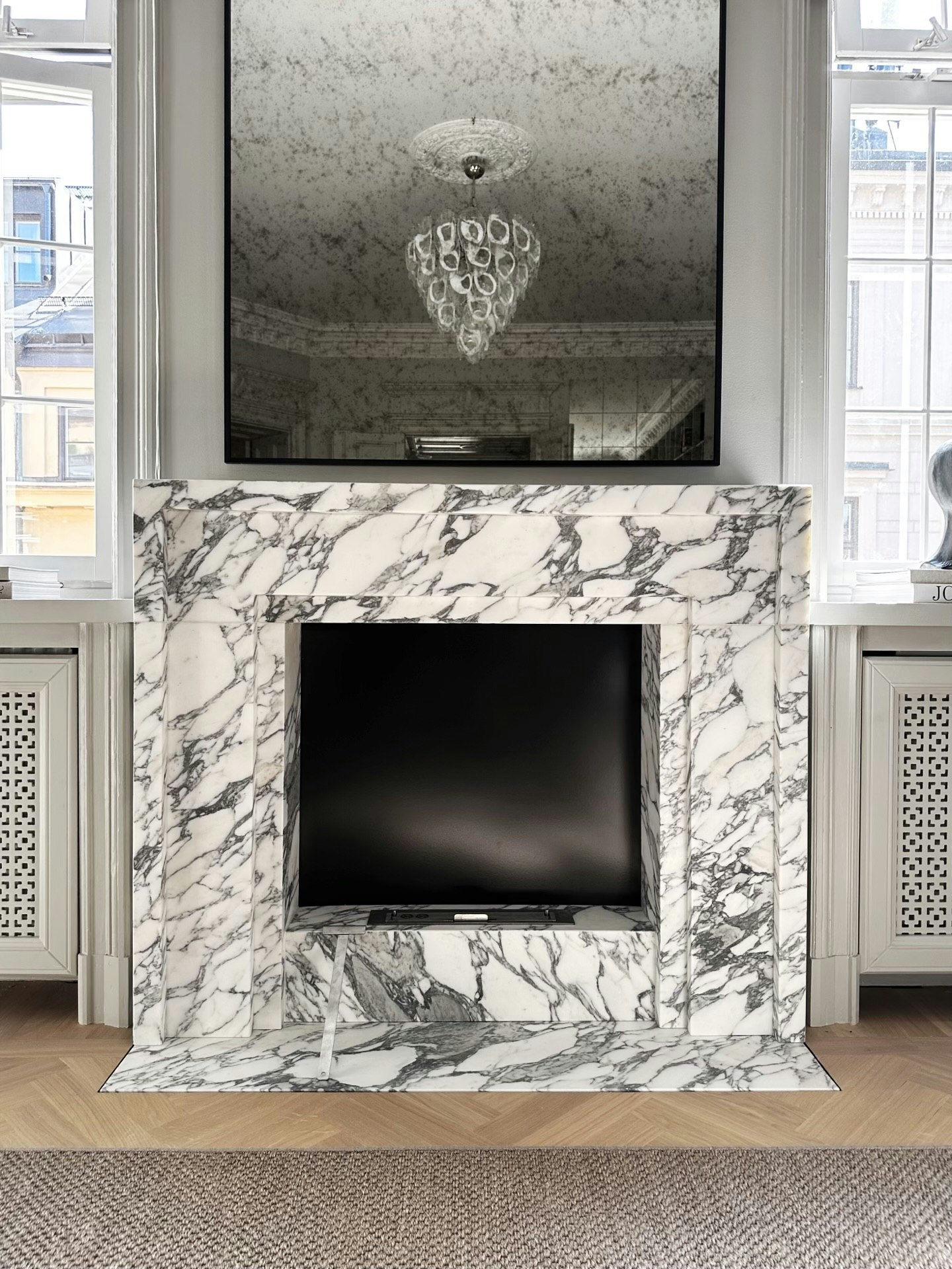 Fireplace Italian Arabescato marble