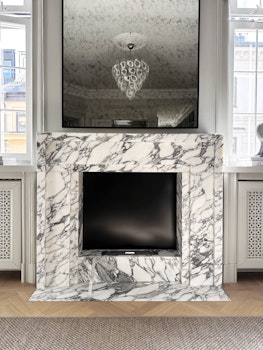 Fireplace Italian Arabescato marble