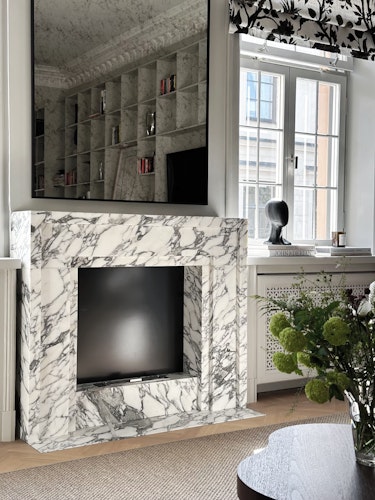 Fireplace Italian Arabescato marble