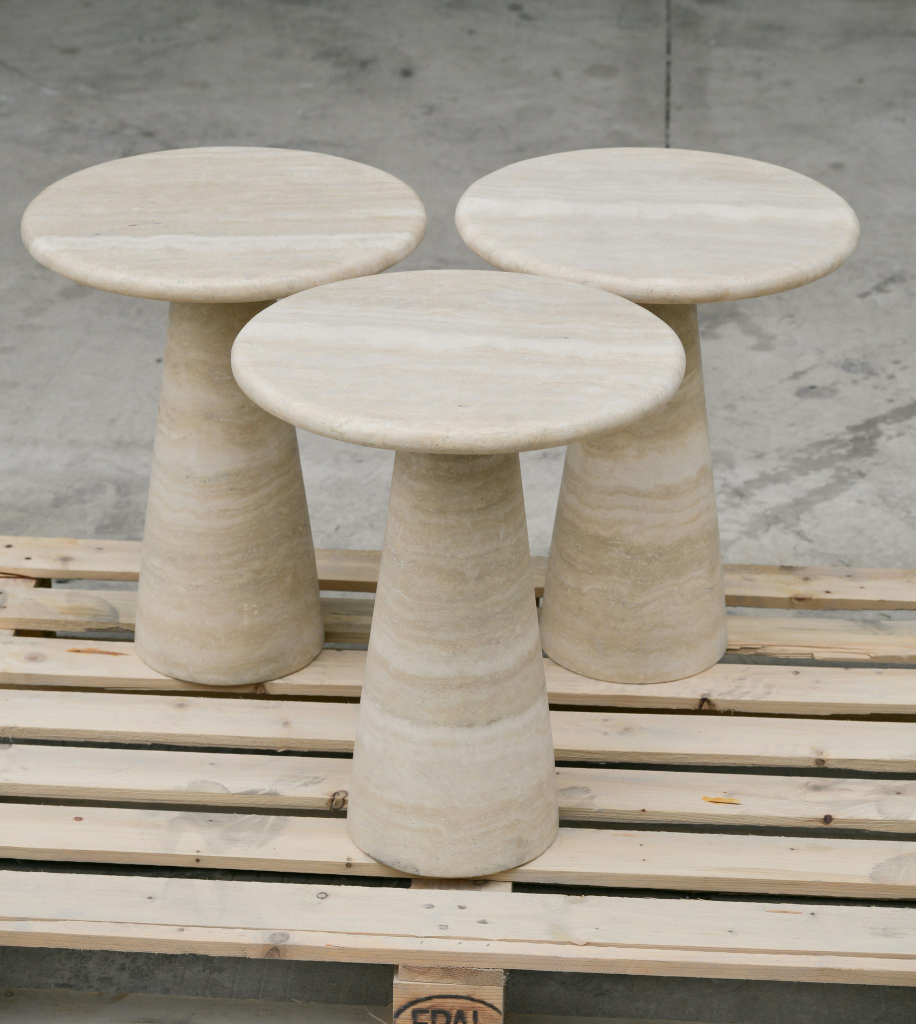 Vera side table Italian travertine