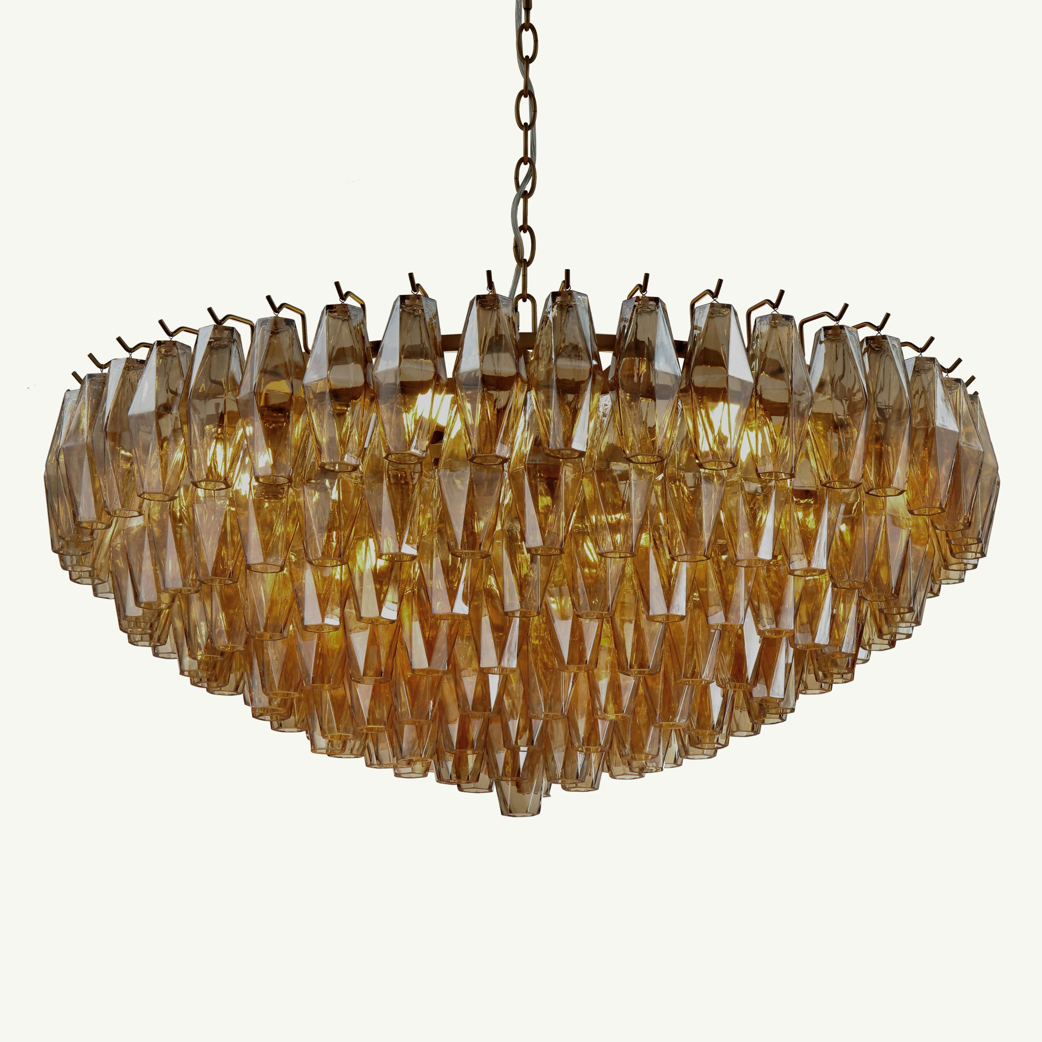 NOMA chandelier amber handblown glass