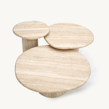 Agnes Coffee Table, set of 3 Italian Travertine