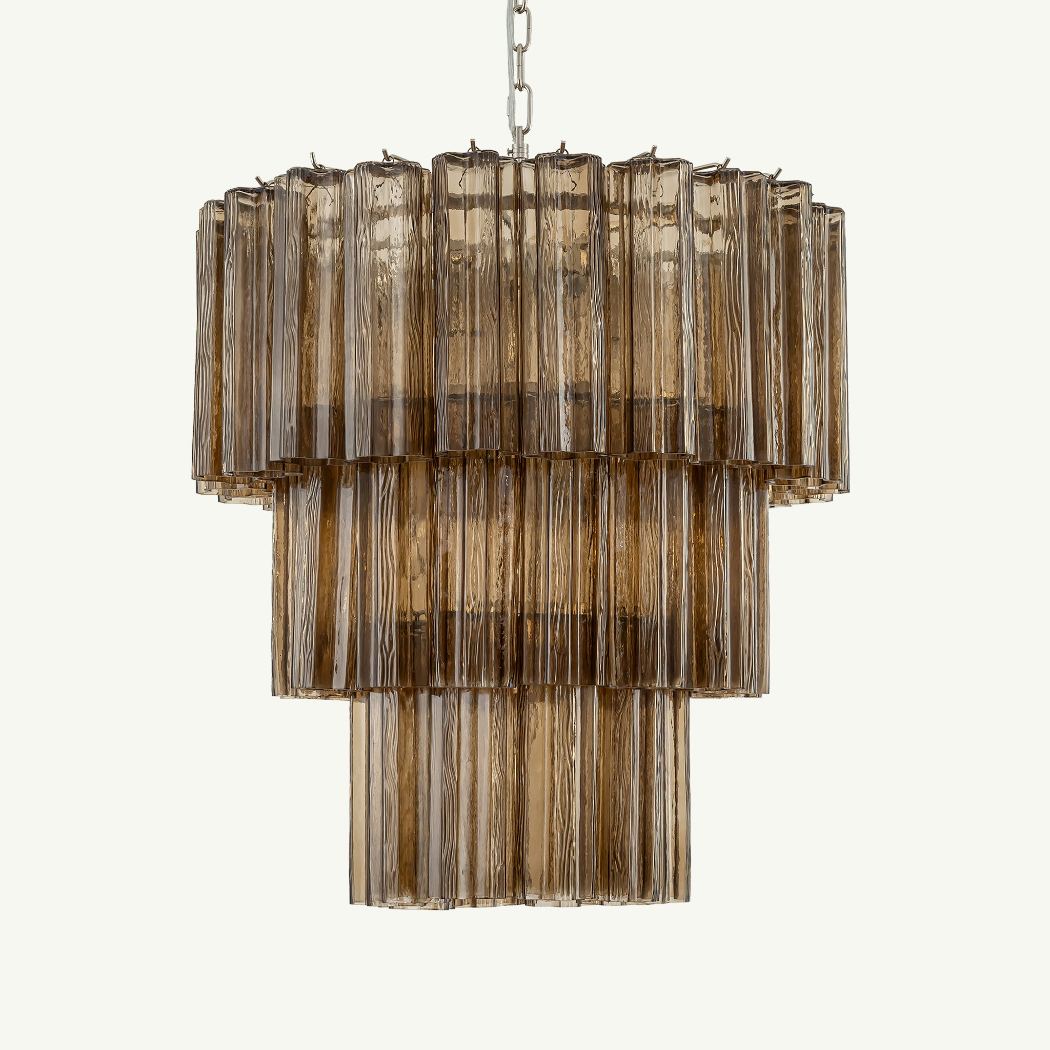 CAPRI chandelier 3 tiers handblown glass smoke
