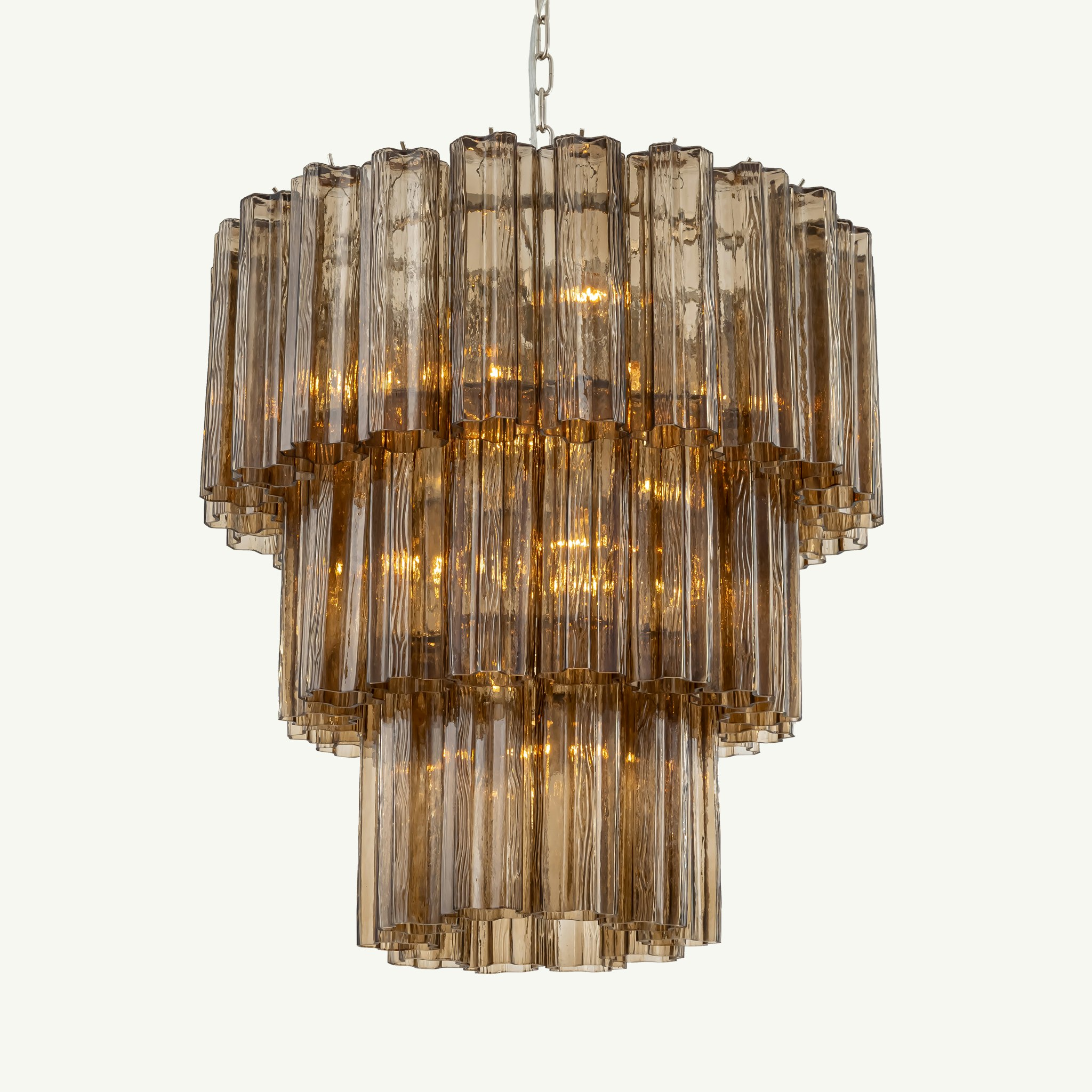 CAPRI chandelier 3 tiers handblown glass smoke