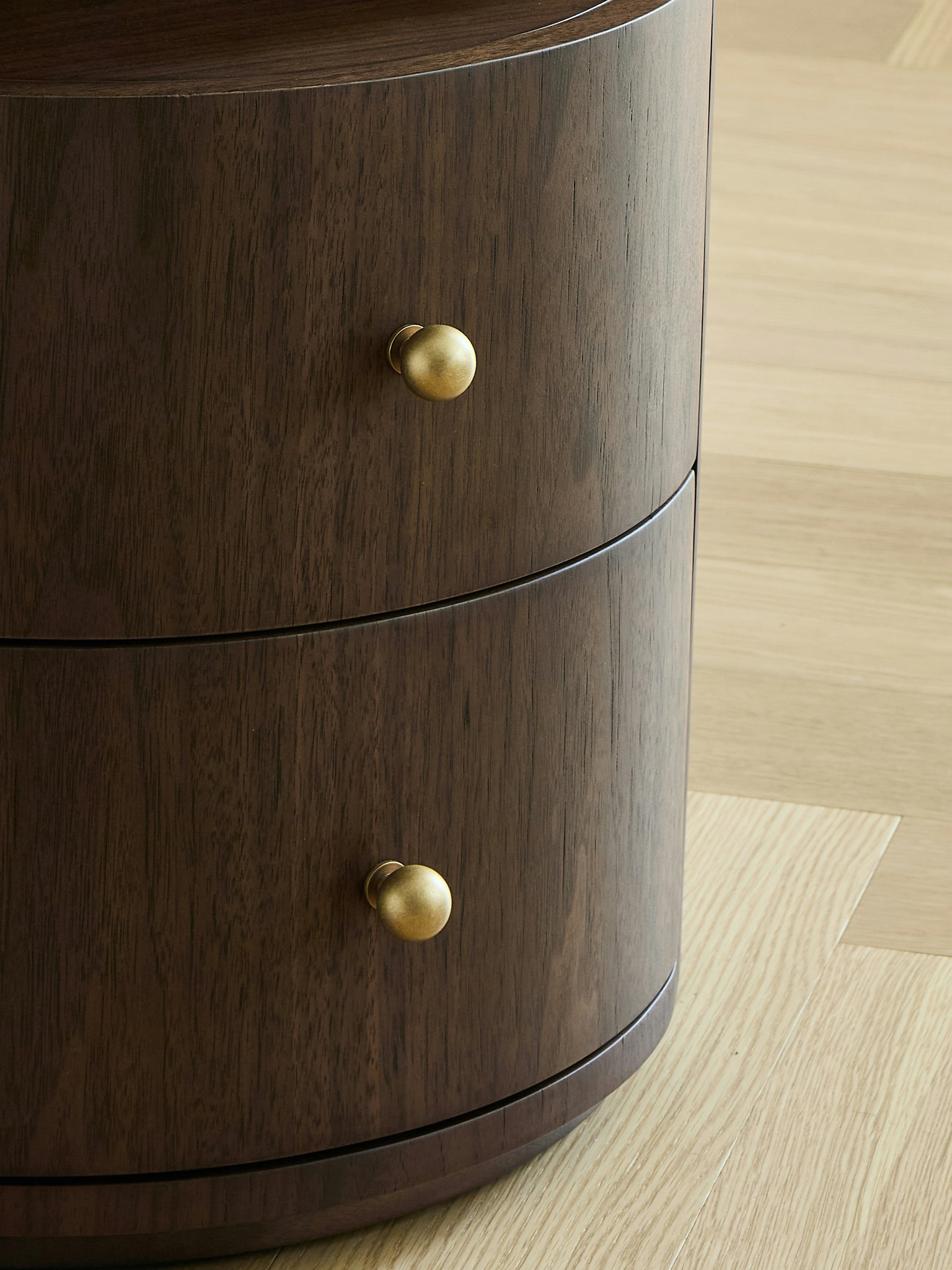 Hailey Bedside Table Walnut Wood Calacatta Viola Top