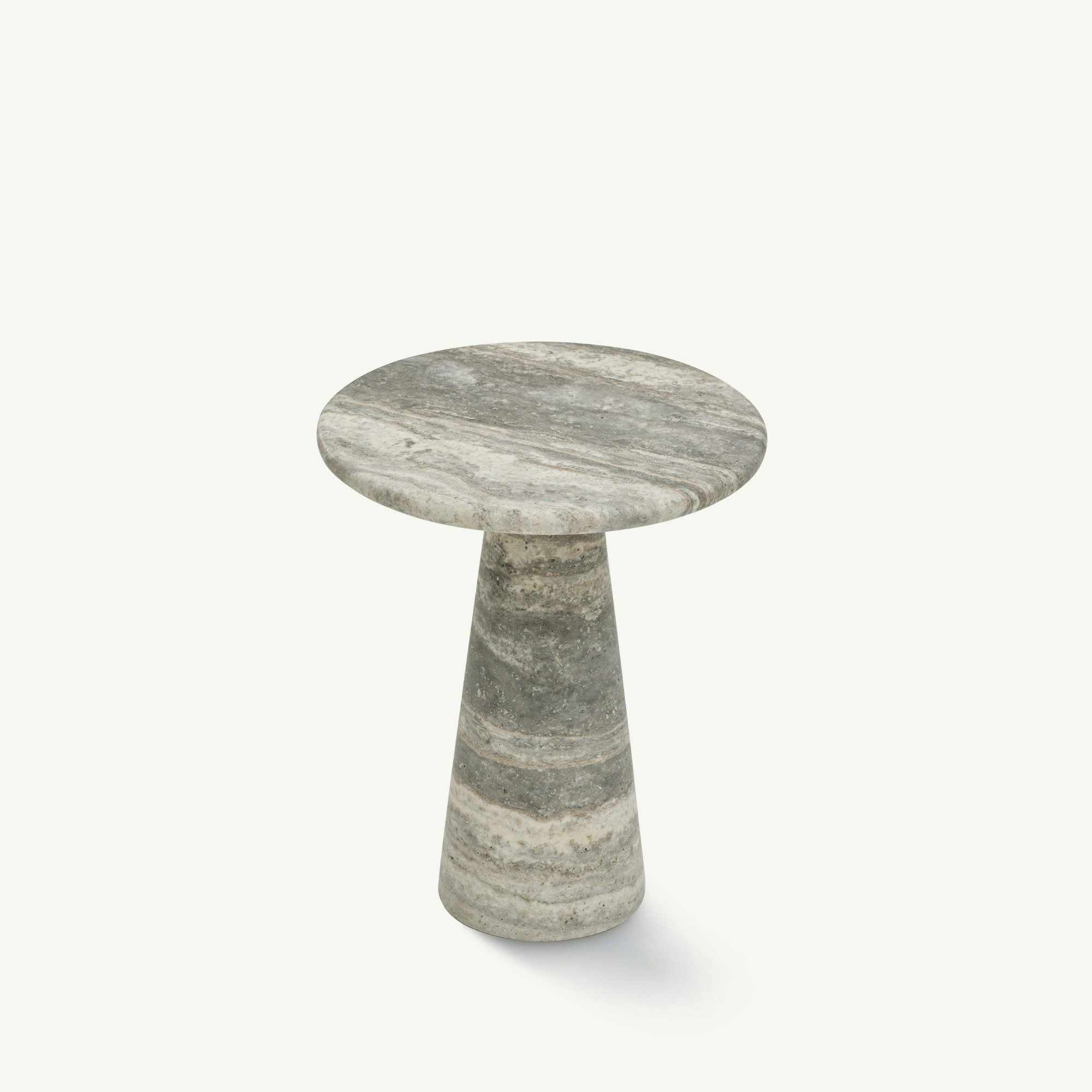 Vera side table silver travertine