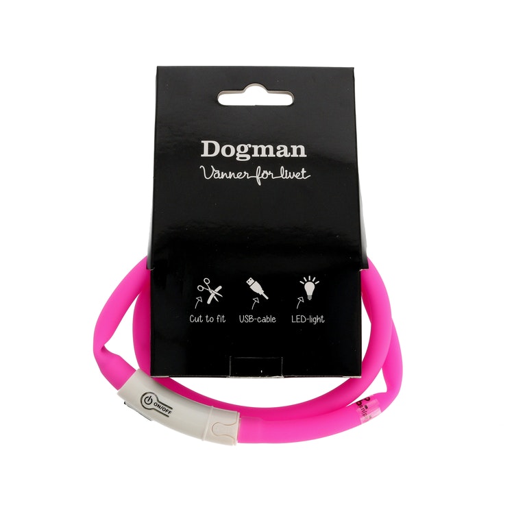LED ring rosa Dogman DogOn Led lampa för hund DogOn