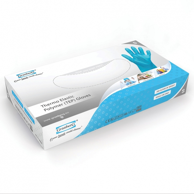 200-pack Granberg® puderfria engångshandskar thermo elastic polymer,111.0094