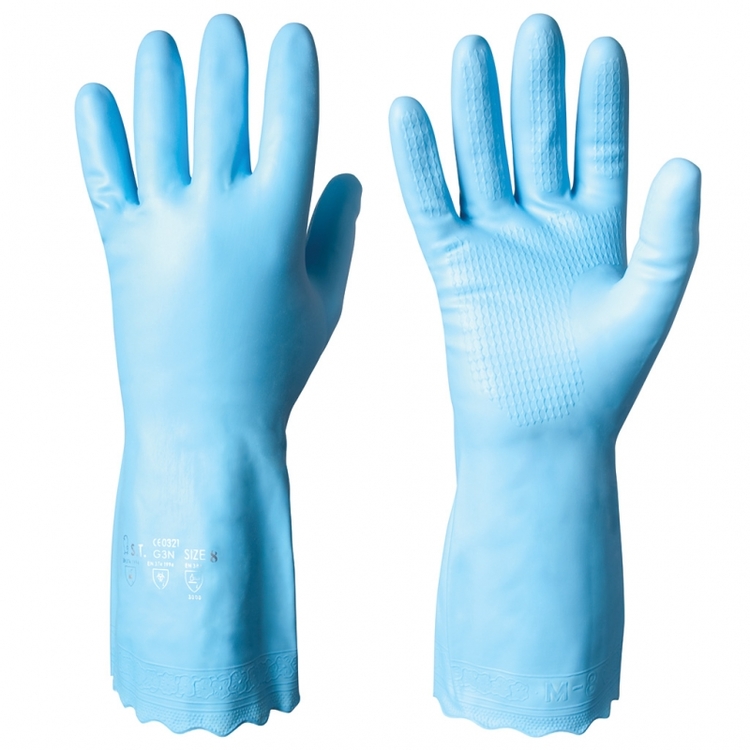 Granberg® allergitestade kemikalieresistenta handskar i vinyl med Flossat bomullsfoder 111.0300