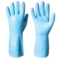12-pack Granberg® allergitestade kemikalieresistenta handskar i vinyl med Flossat bomullsfoder