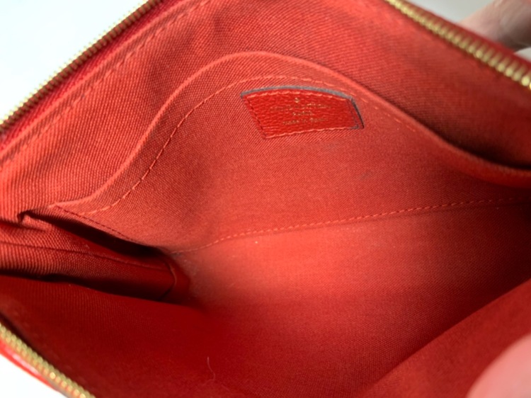 Louis Vuitton Pallas Clutch Red Monogram Canvas Bag