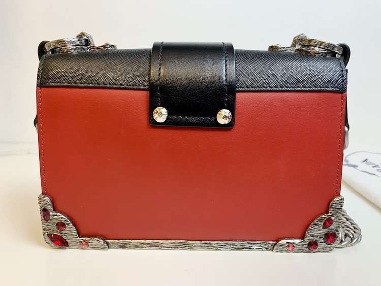 Leather Prada Cahier Shoulder Bag
