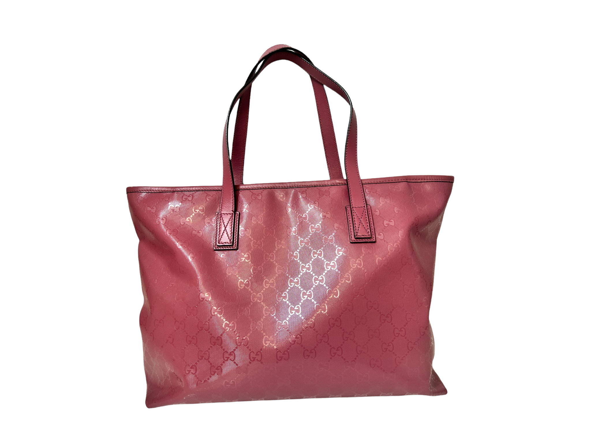 GUCCI Imprime Monogram Medium Zippered Shopping Tote Rose Blush