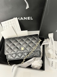 Chanel Wallet on chain caviar leather black