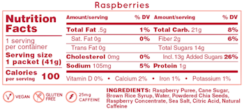 Hüma Gel Raspberry with caffeine, 42g