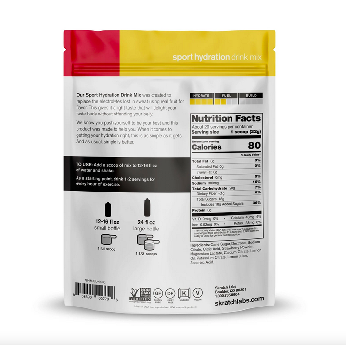 Skratch Labs Sport Hydration Drink Mix Erdbeerlimonade