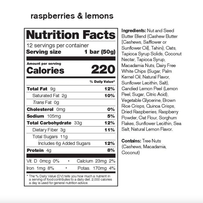 Skratch Labs Energy Bars Raspberries & Lemons