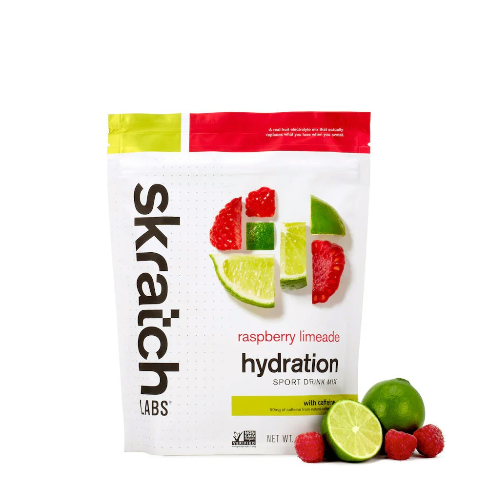Skratch Labs Sport Hydration Drink Mix Raspberry Limeade (50mg Caffeine)
