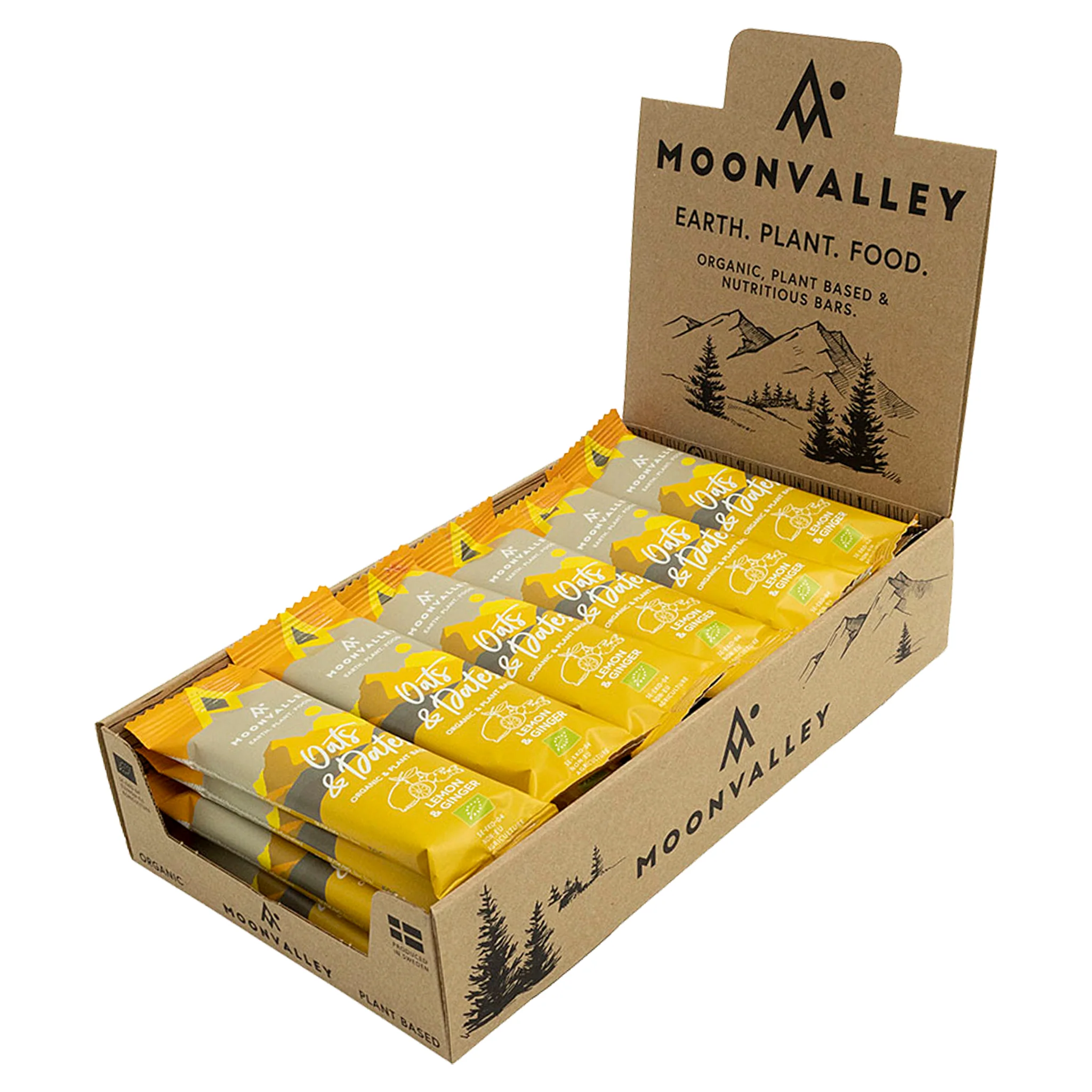 Moonvalley Organic Energy Bar - Lemon & Ginger - Box 18 pcs