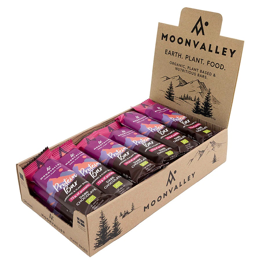 Moonvalley Bio-Proteinriegel, dunkle Schokolade, 18er-Pack