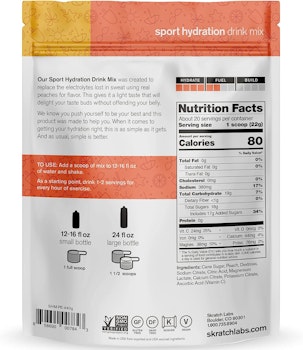 Skratch Labs Sport Hydration Drink Mix (20 Servings) Summer Peach