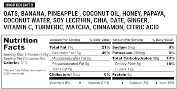 Spring Energy Oat Pineapple (WOLF PACK) - Endurance Meal for Athletes - 310 Kcal