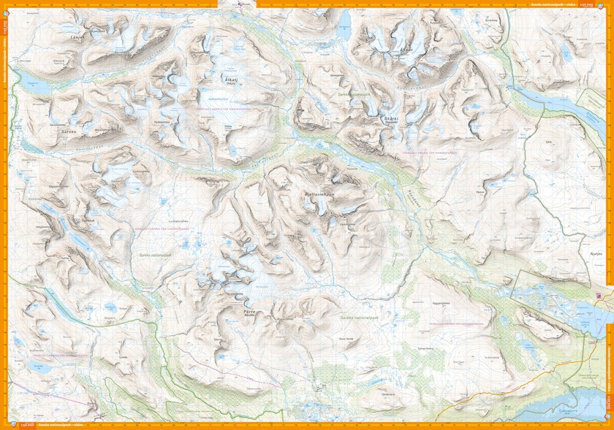 Calazo Sareks nationalpark 1:50.000