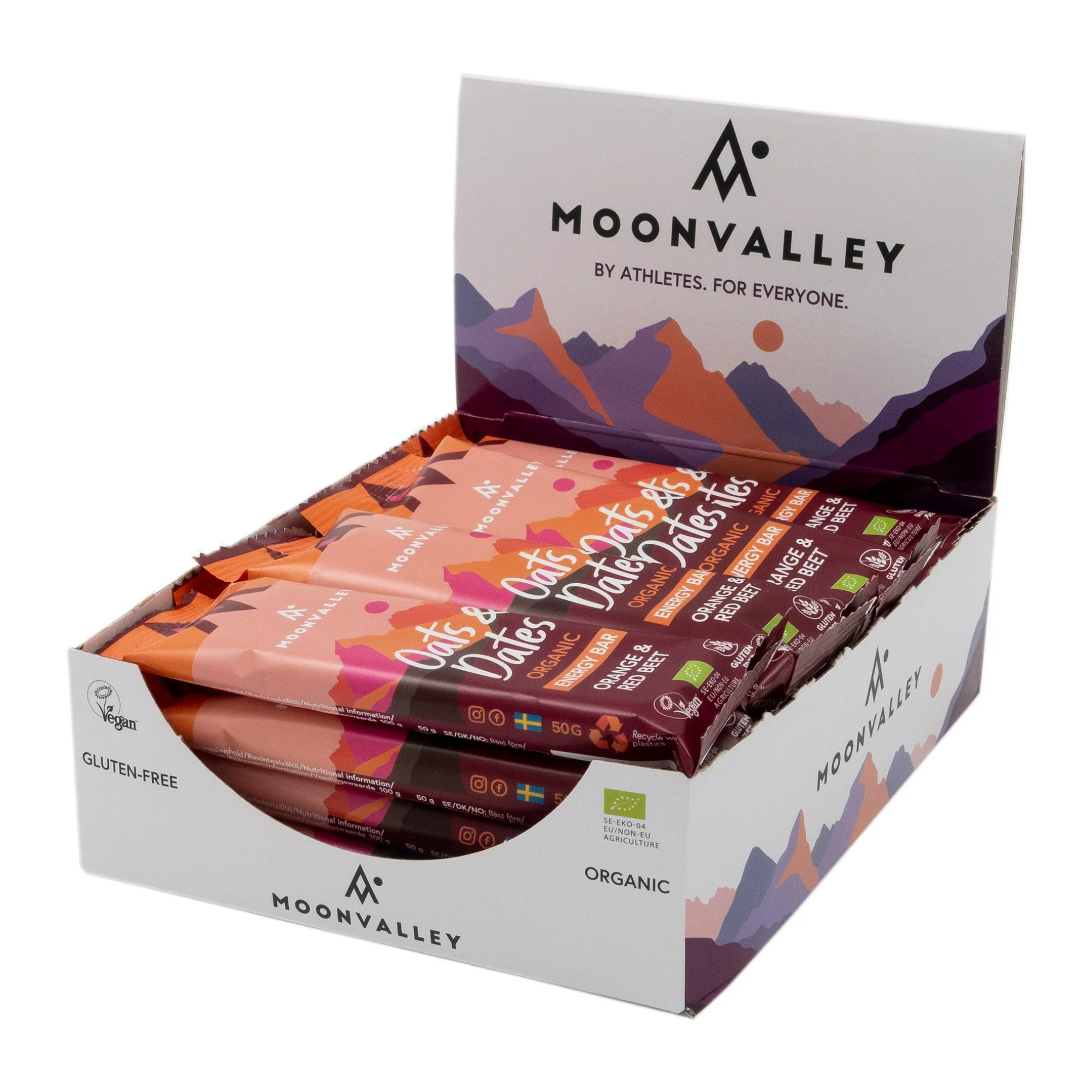 Moonvalley Veganska Energibars Apelsin & Rödbeta 12-pack