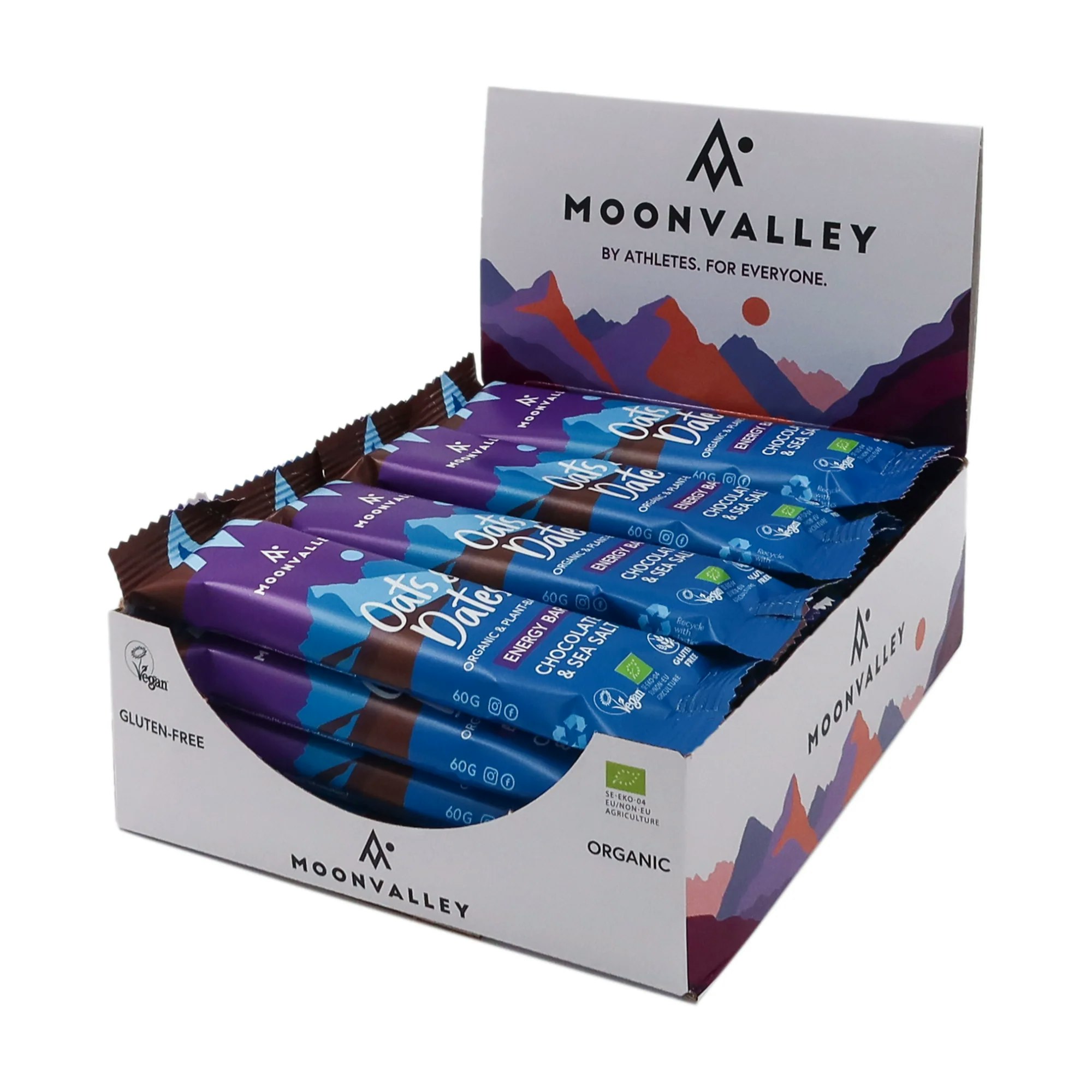 Moonvalley Veganska Energibars Choklad & Havssalt 12-pack