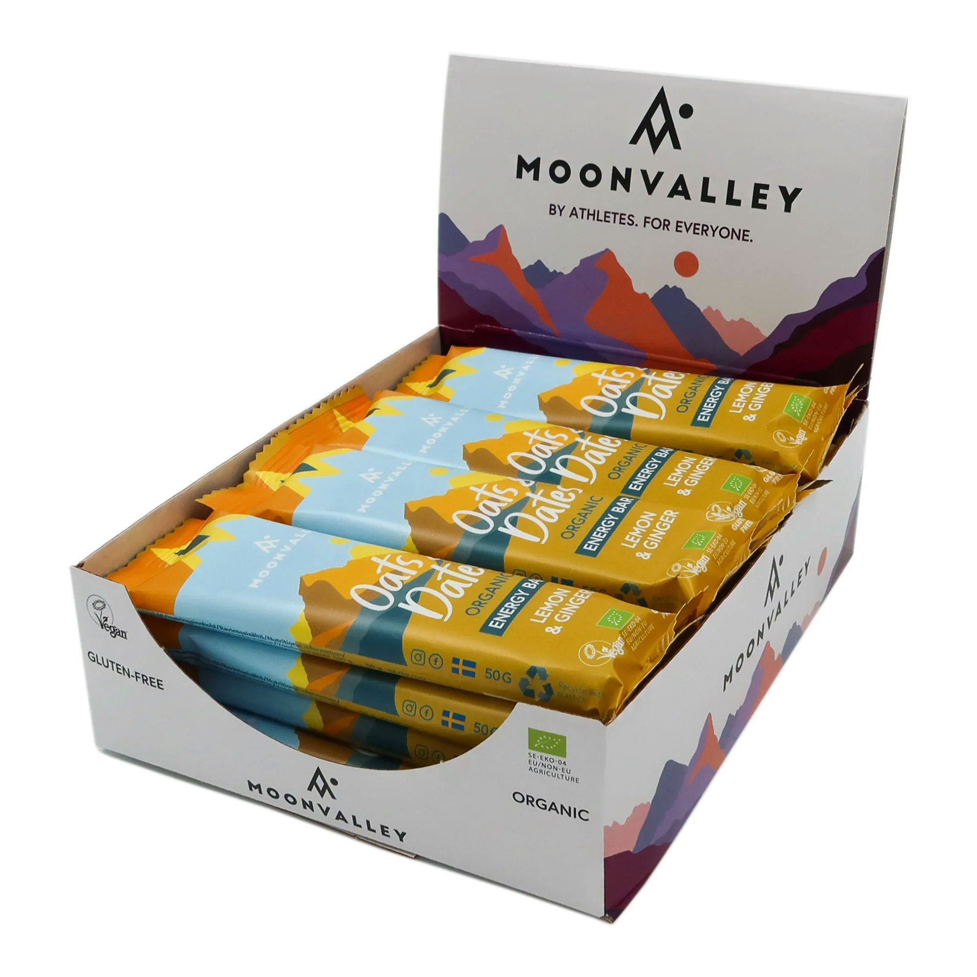 Moonvalley Veganska Energibars Citron & Ingefära 12-pack