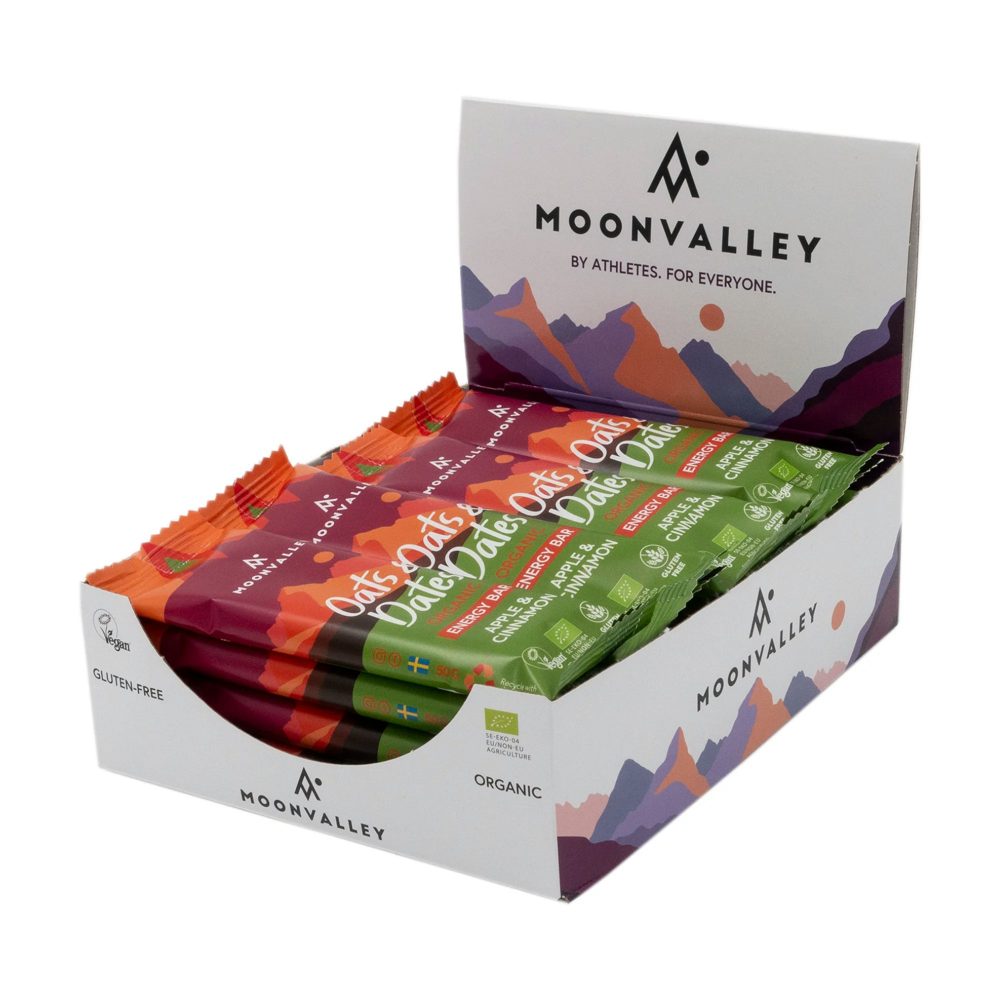Moonvalley Veganska Energibars Äpple & Kanel 12-pack
