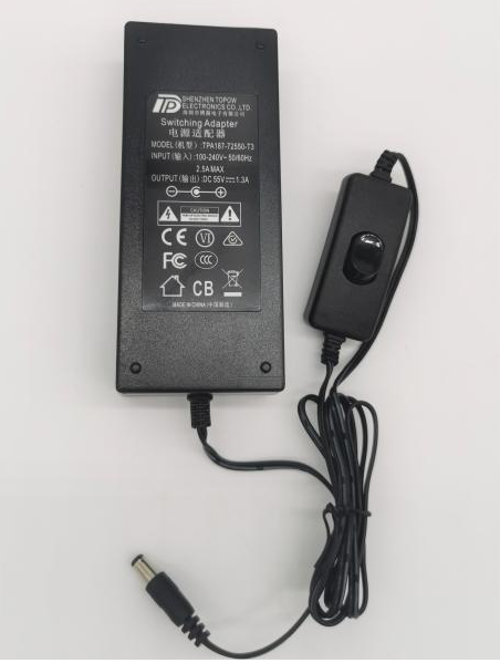 C13 Power Adapter, 55V-1,3A, Switchable