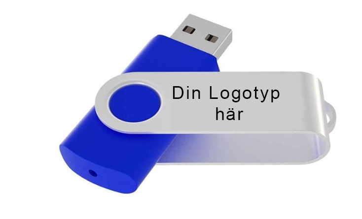 USB 16GB Blå med er logo 100-Pack