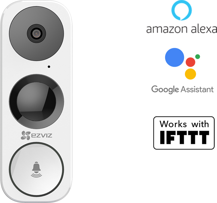 Dörrklocka med kamera, Google Assistand & Alexa kompatibel