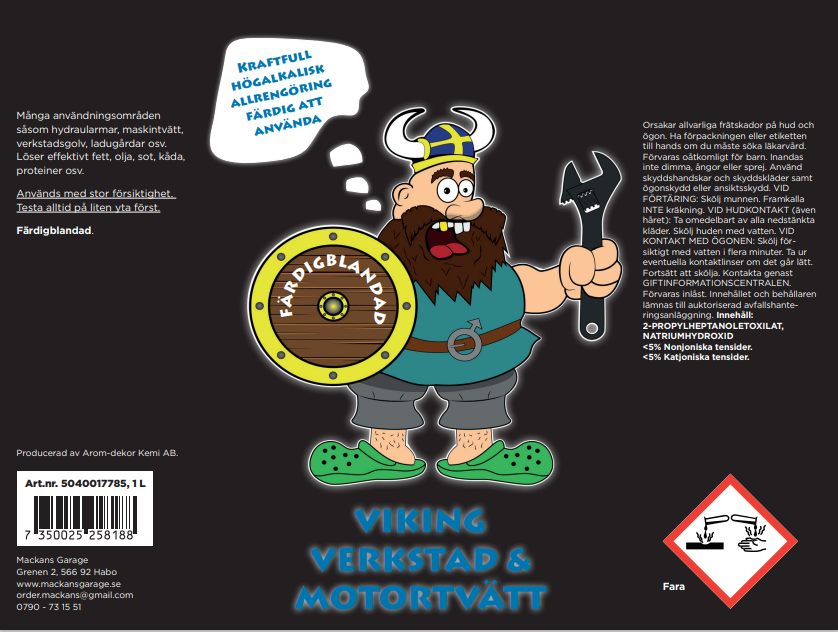 *FLYTTREA* HEL LÅDA Viking Verkstad & Motortvätt - 12x1 liter. Klar att använda!