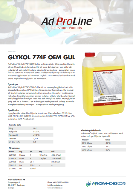 Glykol 774F OEM Gul