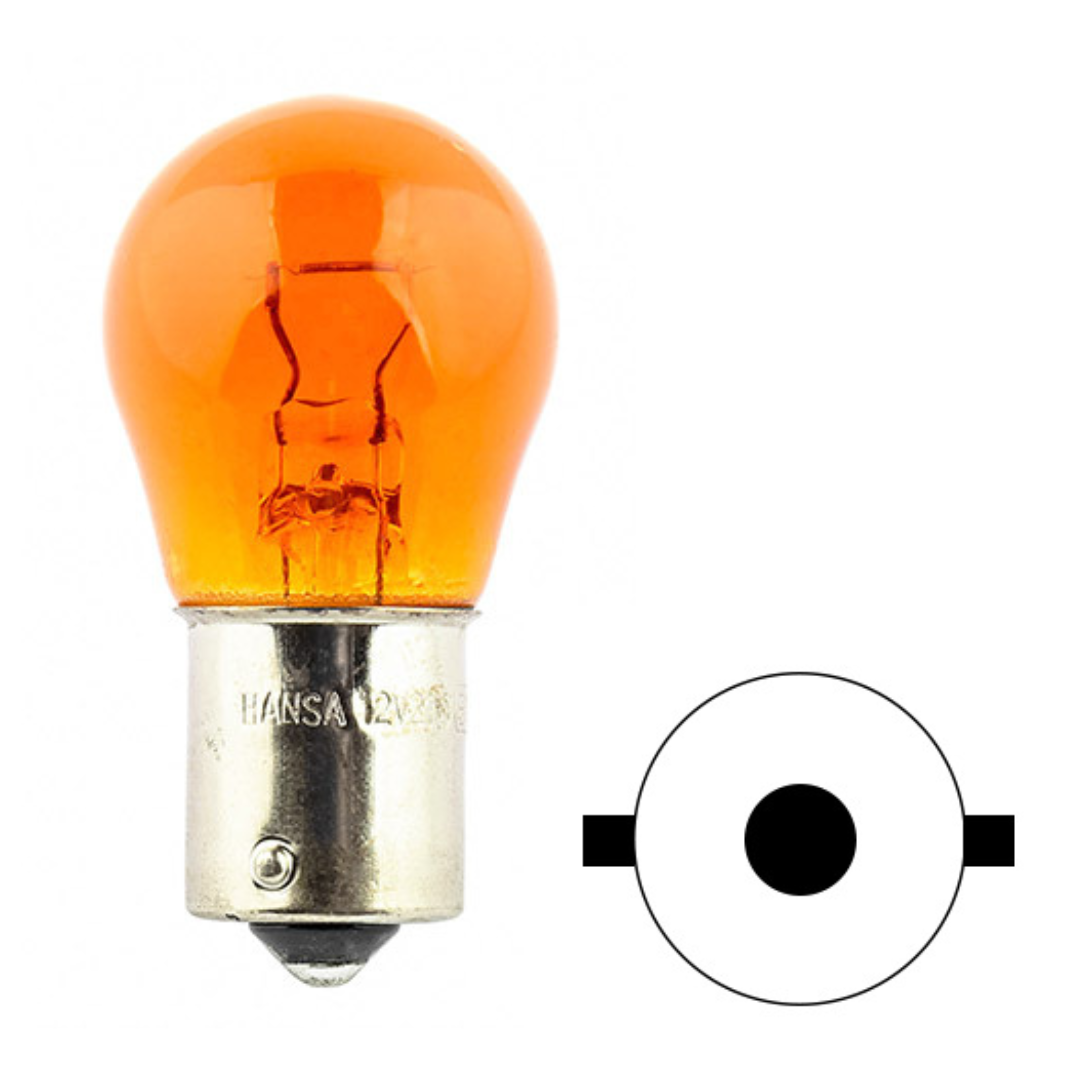 Gul BA15s Glödlampa 12V 21W (PY21W) v1
