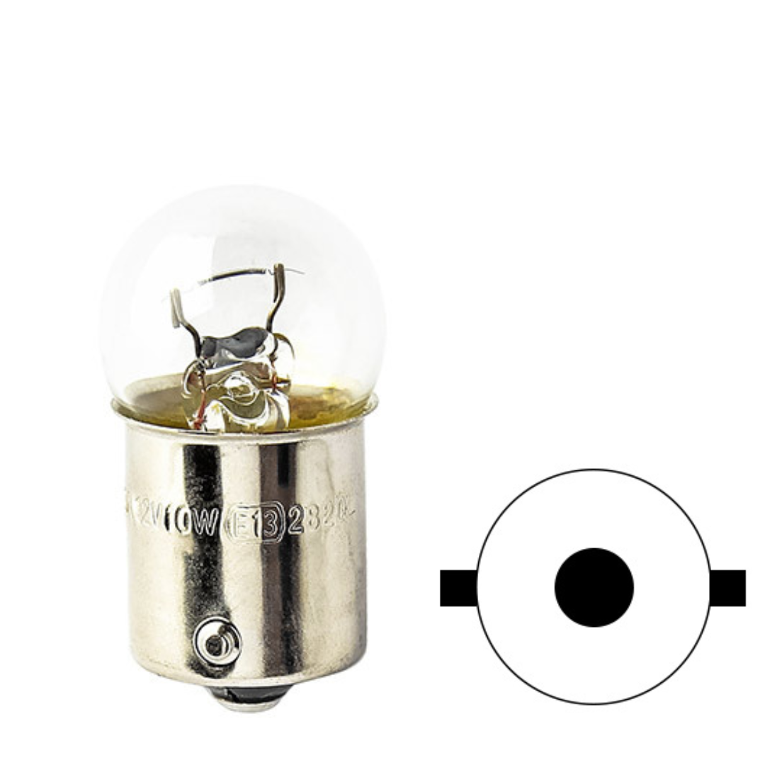 Vit Glödlampa BA15S 10W R10W-12V