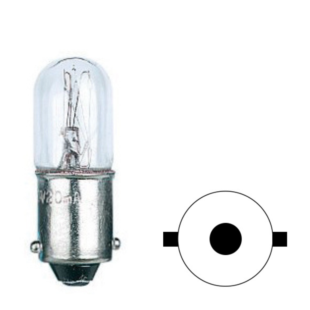 Vit Glödlampa T4W BA9S - 12V