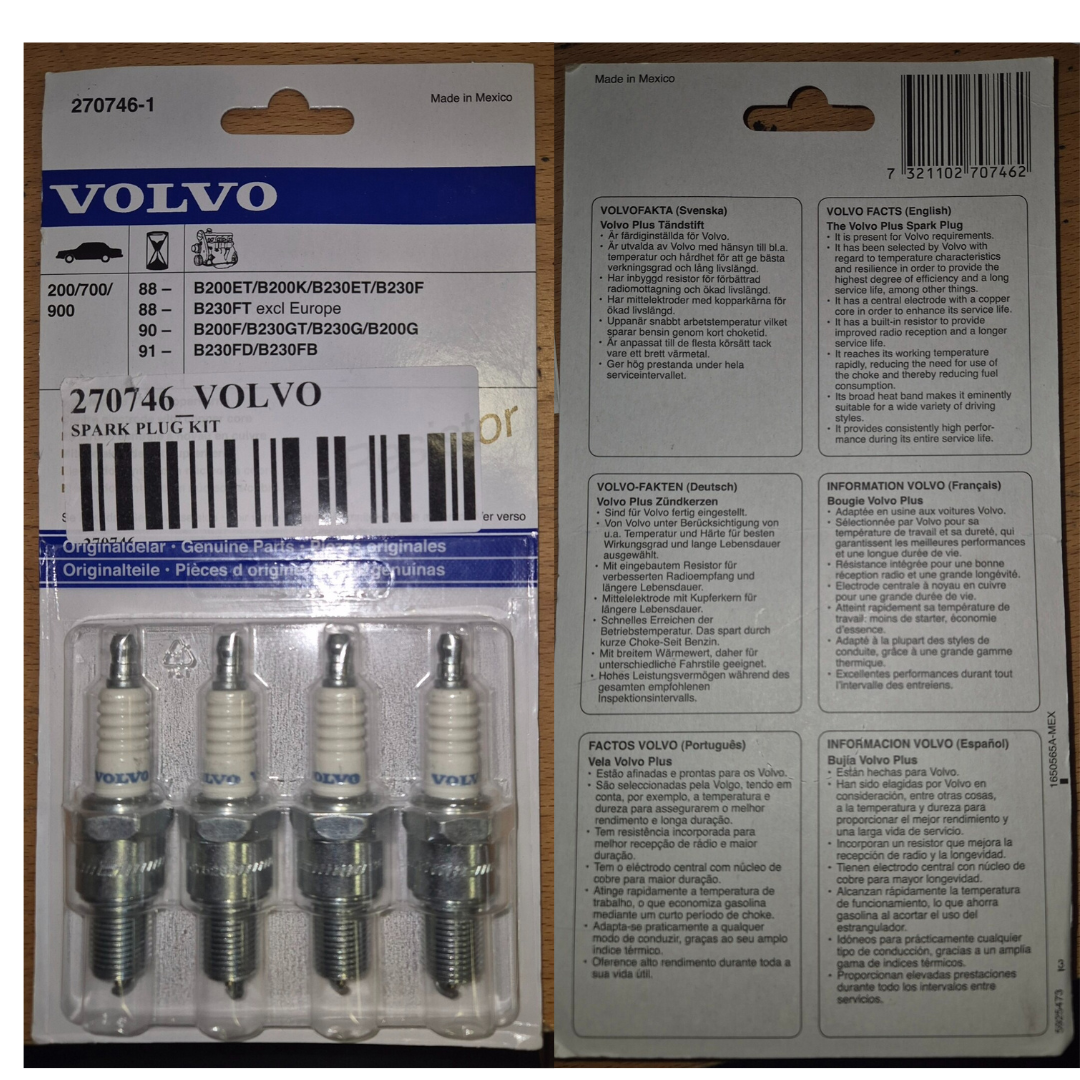 Tändstift 4-pack resistor Volvo original Volvo 240/740/900 85-