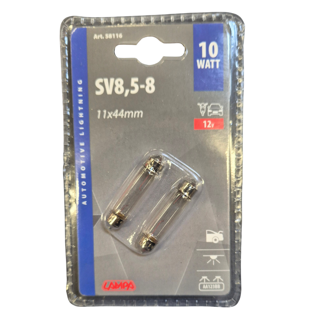 2-pack spollampa  SV85-8 10W - 11x44 mm