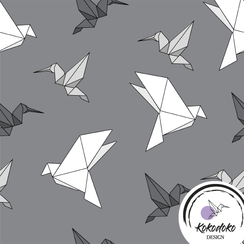 Origami Birds - Grey