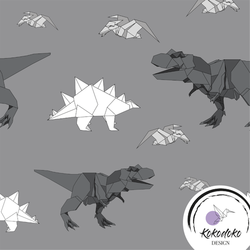 Origami Dinosaurs - Grey