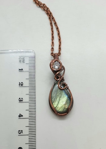 (Sålt) Halsband Delicious Double med labradorit och cubik zirkon
