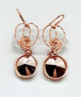 Örhängen Simple Swirl  Rose Gold Swarovski kristaller