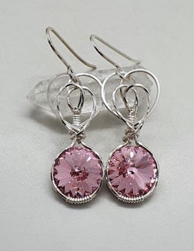 Örhängen Sweet Swirls med Swarovski Light Rose