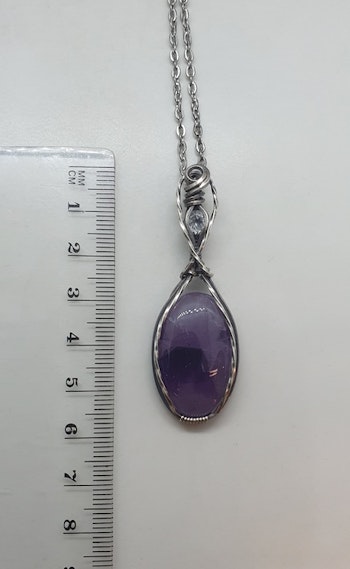 (Sålt) Halsband Delicious Double i 925 sterlingsilver med ametist och topas