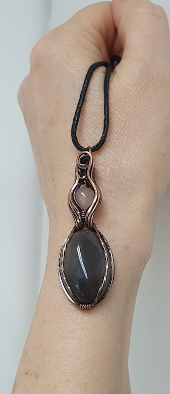 Halsband Delicious Double med agat