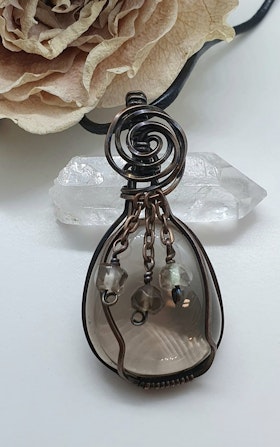 Halsband Simple Swirl Chains med rökkvarts